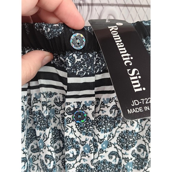 NWT Romantic Sini 1 Piece Pants Jumpsuit SZ L Strapless Pullup Hologram Buttons - Picture 3 of 16